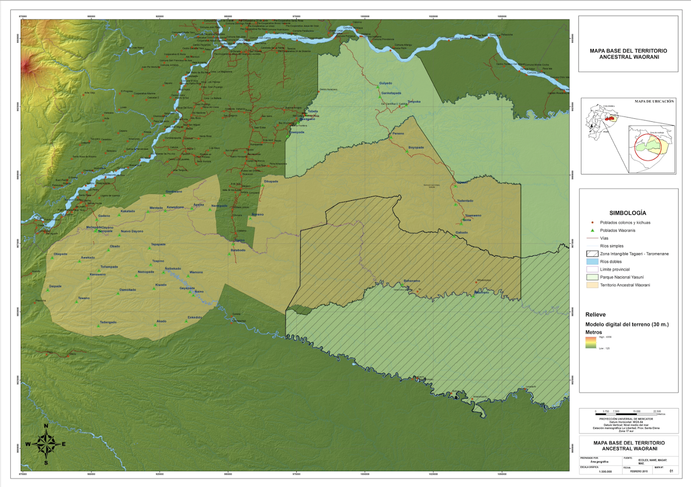 *Basemap of Waorani Ancestral Territory*